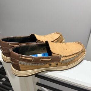 World Wide Sportsman Men’s Boat Shoes Loafers Leather Tan Brown Size 13